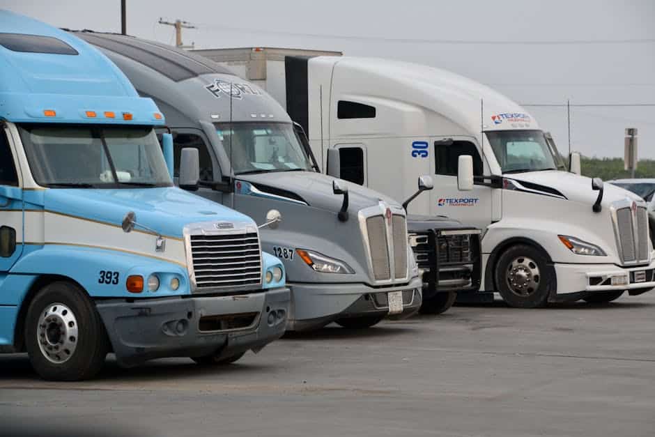 Trucking accident lawyer Texas heavy commercial truck on Houston freeway I-10 - Trucking accident lawyer Texas