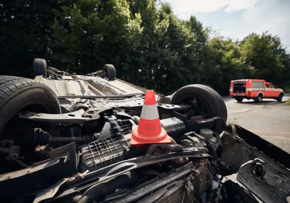 Rollover accident on Houston highway